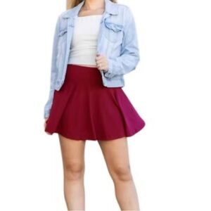 a new day Burgundy Skater Skirt